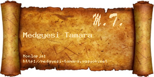 Medgyesi Tamara névjegykártya
